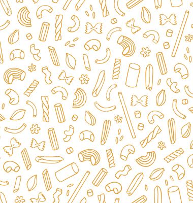 All types of outlined pasta seamless pattern vector by stolenpencil on VectorStock® Italy Icons, Different Types Of Pasta, Types Of Pasta, New Home Greetings, Pasta Bar, Theme Background, Post Instagram, Seamless Pattern Vector, Pattern Vector