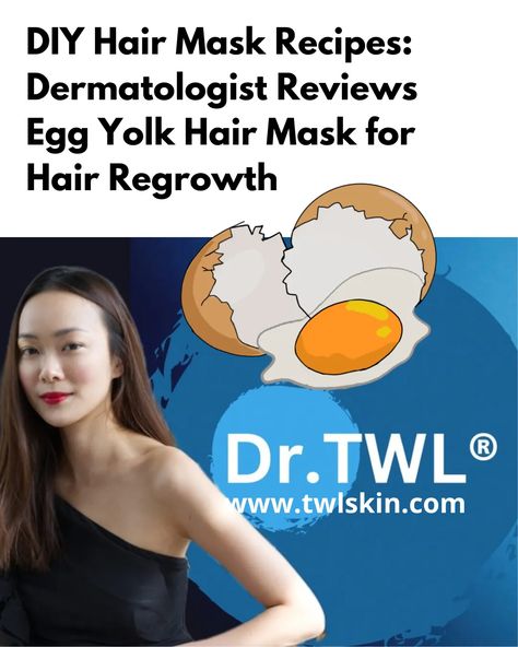 DIY Hair Thickening Mask Recipes: Dermatologist Reviews Egg Yolk Hair Mask for Hair Regrowth
 Do DIY hair thickening masks work? I’m a dermatologist and I actually tried the DIY egg yolk hair mask when I was a teen. Egg Yolk Hair Mask, Mask For Hair, Skin Laser, Mask Recipes, Hair Mask Recipe, Diy Hair Masks, Hair Masks, Laser Skin, Cosmetics Industry