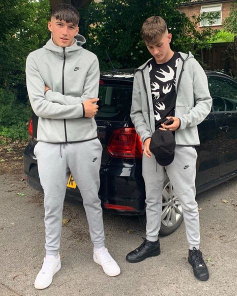 coldestattire💧 on Instagram: “Follow: @coldestattire  Model: @jdunnn__ @jamesdowd.04  #coldestattire #drip #drippy #driptoohard #dripdrip #nikeairforce1 #af1low #gucci…” Nike Tech Fleece Men, Nike Tech Tracksuit, Nike Tech Fleece Tracksuit, Nike Hoodies, Tech Outfit, Sporty Outfits Men, Uk Drill, Bad Boy Style, Fleece Men