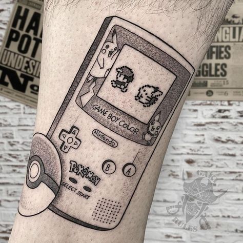 Video Game Tattoo Sleeve, Video Game Tattoo Ideas, Game Tattoo Ideas, Pokemon Tattoo Ideas, Nintendo Tattoo, Game Tattoo, Video Game Tattoos, Taboo Tattoo, Best Pokemon