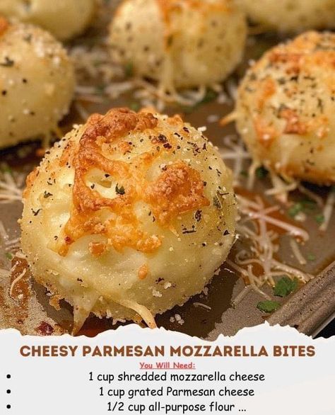 Cheesy Parmesan Mozzarella Bites... - Nana's Recipe Picks Cheesy Parmesan Mozzarella Bites, Parmesan Bites, Mozzarella Bites, February Quotes, Finger Food Appetizers, Shredded Mozzarella, Jamie Oliver, Parmesan Cheese, Grated Parmesan Cheese