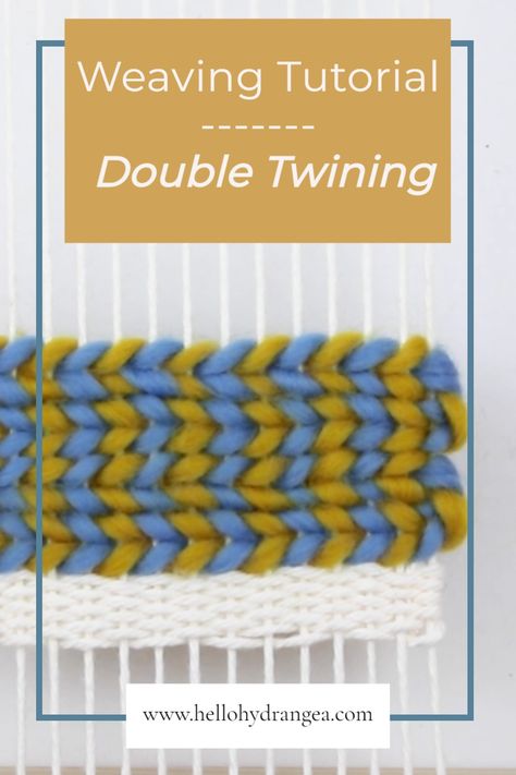 In this tutorial you'll learn a weaving technique called double Twining! This is a little bit of a shortcut to the typical twining as it creates two rows of twining at once. I use twining in all my weaving projects as it is how I start and end all my tapestries. It also helps even out your rows if they get uneven. I also have a Youtube video explaining this technique as well if you would like to see the process in more detail. Beginner Weaving, Weaving Tutorial, Diy Projects For Beginners, Weaving Designs, Punch Needle Embroidery, Weaving Projects, Weaving Patterns, Weaving Art, Tapestry Weaving