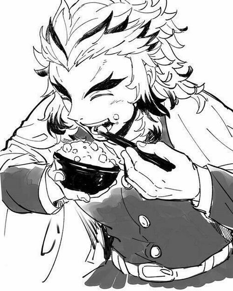 Rengoku Eating, Kyo Manga, Rengoku Kyoujurou, Rengoku Kyojuro, Dearly Beloved, Handsome Anime, Slayer Anime, A Boy, Anime Demon