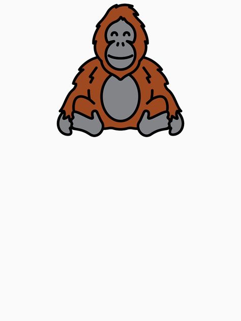 "Cute Happy Orangutan Cartoon Logo" T-shirt by passionemporium | Redbubble Orangatang Drawing Cartoon, Cute Orangutan Drawing, Orangutan Drawing Easy, Orangutan Tattoo Simple, Orangatang Art, Orangutan Cartoon, Orangutan Tattoo, Orangutan Drawing, Drawing Easy Cartoon