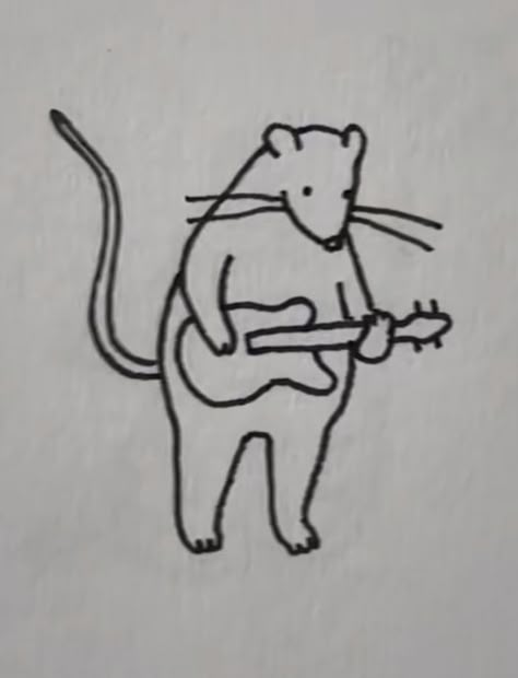 Horrible Tattoos, Rat Tattoo, Master Tattoo, Cute Easy Doodles, Doodle Tattoo, Cute Rats, Funny Tattoos, Little Doodles, Easy Doodles Drawings