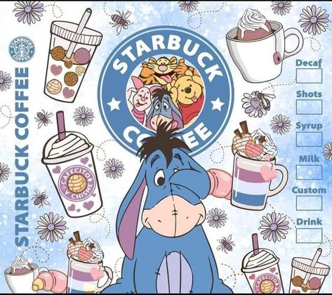 Winnie The Pooh Cricut, Cricut Cups, Pooh Christmas, Coffee Artwork, Disney Characters Wallpaper, Winnie The Pooh Christmas, Cup Designs, Pink Starbucks, Christmas Cup