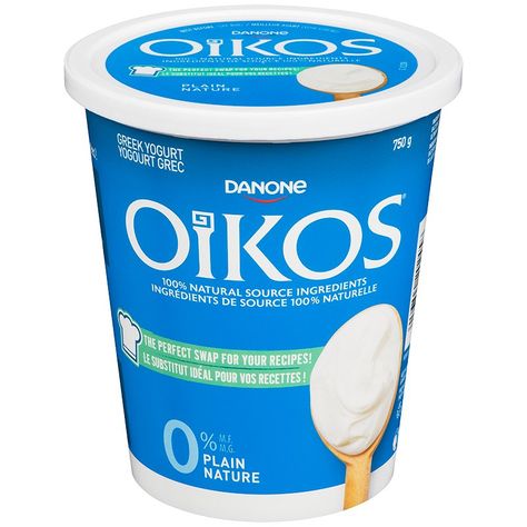 Give Breakfast, Desserts And Veggie Dips A Delicious Base With This Danone Oikos Greek Plain Nonfat Yogurt. The Rich Texture Is Perfect For Mixing With Fresh Fruit And Nuts To Create Homemade Parfaits, And The Wholesome Recipe Contains 0 Percent Fat And Only 80 Calories Per Serving To Fit Your Health-Smart Diet. This Danone Oikos Greek Plain Nonfat Yogurt Comes In A Convenient 750G Package, So There's Plenty To Use In All Your Favourite Recipes | Danone Oikos Greek Yogurt - Plain - 750G Homemade Parfait, Veggie Dips, Oikos Greek Yogurt, Breakfast Desserts, Yogurt Packaging, Free Coupons By Mail, Coupons By Mail, Veggie Dip, Food Pantry