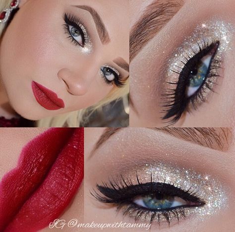 winter wedding makeup Winter Eyeshadow, Christmas Party Makeup, Winter Make Up, Competition Makeup, Prom 2k17, Wonderland Makeup, Christmas Eyeshadow, Make Up Designs, Christmas Eye Makeup