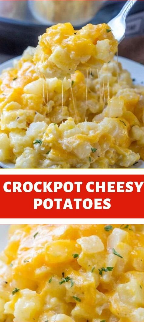 Simple Potato Soup, Crockpot Cheesy Potatoes, Crockpot Potatoes, Cheesy Potatoes Crock Pot, Potato Recipes Crockpot, Tall Cowboy Boots, Crock Pot Potatoes, Cheesy Potato Casserole, Frozen Potatoes