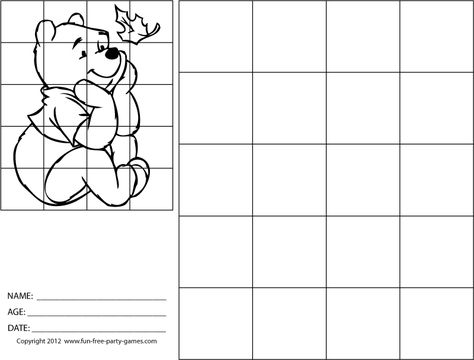 grid-drawing-pooh | AaronHerrera.com Grid Drawing Ideas, Drawing Grid, Grid Drawing, Grid Art, Art Handouts, 8th Grade Art, Scale Drawing, Art Worksheets, Basic Drawing