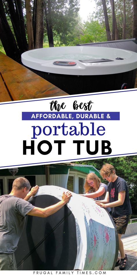 Diy Inground Hot Tub, Semi Inground Hot Tub, Portable Hot Tub Ideas Backyards, Hot Tub Ideas Backyard Budget, Inflatable Hot Tub Ideas Backyard, Diy Hot Tub Ideas, Outdoor Hot Tub Ideas, Inexpensive Hot Tubs, Inground Hot Tub