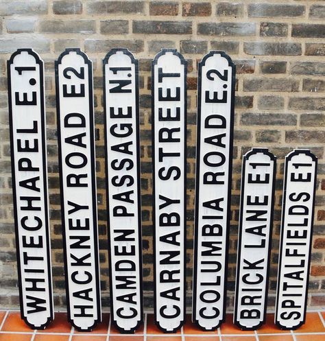 Road Signage, Street Name Sign, London Sign, Personalised Signs, London Theme, Columbia Road, London Wall Art, Wooden Street, Carnaby Street