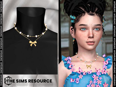 The Sims Resource - pearl necklace with bow na210 CHILD v1 Tropical Core, Toddler Necklace, Sims 4 Tsr, Sims 4 Children, Sims 4 Toddler, Kids Necklace, Ts4 Cc, The Sims4, Sims 4 Cc