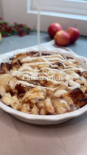 HOLLY B. | simply delicious recipes ♡ on Instagram: "Get ready to roll into fall with these Apple Pie Cinnamon Rolls! 

Imagine the warm aroma of cinnamon and baked apples filling your kitchen—each bite is like a cozy autumn hug. 🤗 

Perfect for those crisp mornings or whenever you need a sweet, sticky reminder that the best season is here!🍁 

Let’s make it! 

**Quick & Easy APPLE PIE CINNAMON ROLLS**

- 2 cans of cinnamon rolls, quartered
- 1/2 cup heavy cream
- 1 (21-ounce) can apple pie filling
- 1/2 cup chopped walnuts or pecans (optional)

Now for the fun part: 
1. Preheat your oven to 350°F.
2. Lightly grease a 9x13-inch baking pan.
3. Open the cans of cinnamon rolls, and cut each roll into quarters. Spread the pieces evenly in the prepared pan.
4. Pour the heavy cream over the cin Can Apple Pie Filling, Apple Pie Cinnamon Rolls, Easy Apple Pie, Canned Apples, Apple Pie Filling, Apple Filling, Simply Delicious, Apple Pies Filling, Cozy Autumn