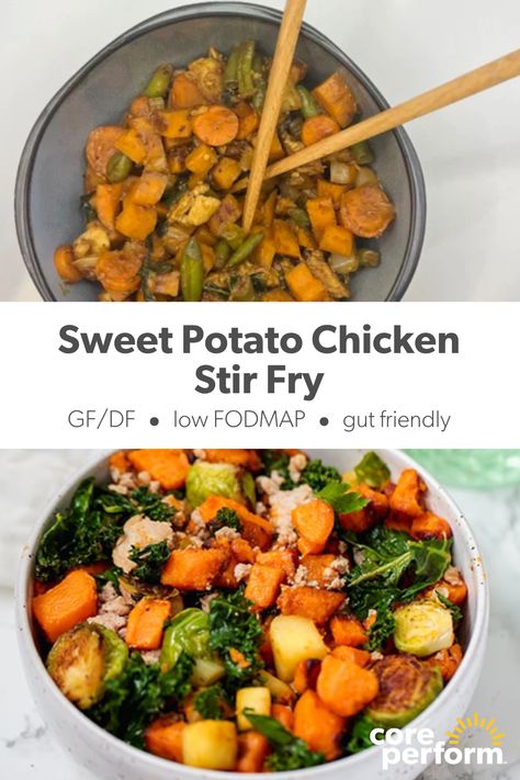 NA Low Fodmap Chicken Dinner, Easy Lunch Ideas Chicken, Sweet Potato Stir Fry Recipes, Protein Meals Chicken, High Protein Meals Chicken, Fodmap Recipes Lunch, Lunch Ideas Chicken, Chicken Dinner Ideas Easy, Low Fodmap Meals