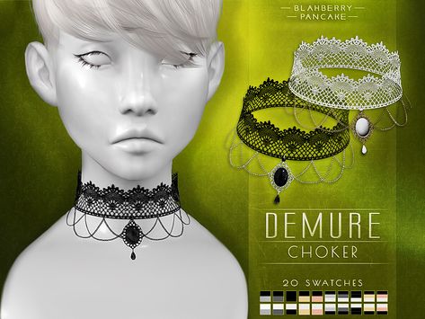 Blahberry Pancake, Sims4 Accessories, Sims 4 Cc Goth, Los Sims 4 Mods, Goth Choker, Goth Accessories, Sims 4 Body Mods, Sims 4 Cc Folder, Tumblr Sims 4