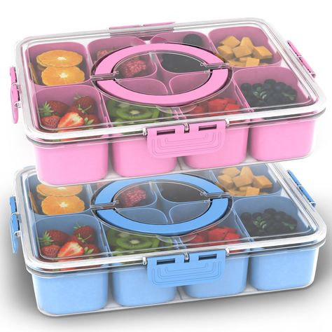 PRICES MAY VARY. 【Easy to Clean】The snack box is not dishwasher or microwave safe, but can be used in the refrigerator. However, its simple design and removable compartments make hand washing a breeze, ensuring your snack tray remains clean and hygienic. 【Transparent Design】Snack box with compartments measures 11.4 x 8.7 x 2.8 inches, comes with removable dividers and transparent lid, and has 8 compartments. This separate snack tray meets the need for food sorting and prevents flavors from mixin Snackle Box Charcuterie, Snackle Box, Nuts Snacks, Storing Vegetables, Portable Snacks, Disney Snacks, Grill Plate, Snack Tray, Snack Bowls