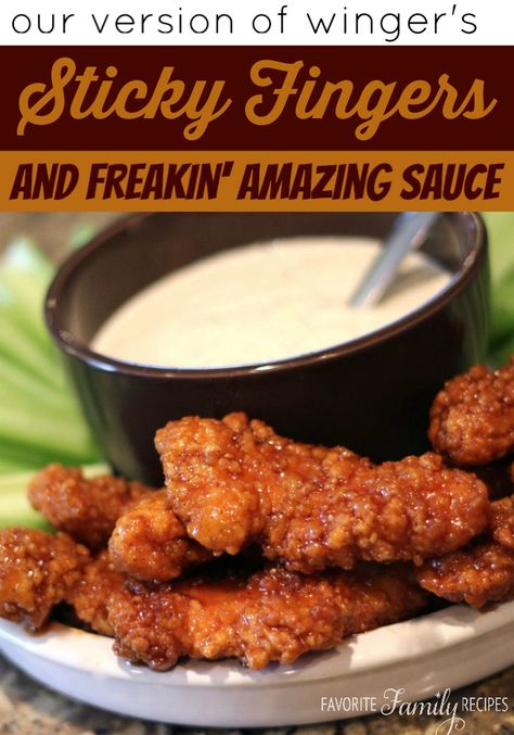 This has got to be the exact recipe they use at Winger's. We make these sticky fingers in less time than it would take to go to Winger's and order them! Wingers Sticky Fingers, Sticky Fingers, Chicken Fingers, Copycat Recipe, Wing Recipes, Got To Be, The Sauce, Crowd Pleaser, Feb 8