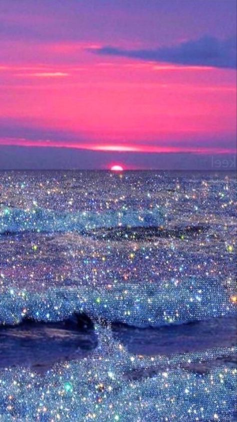 Ocean Wallpaper, The Ocean, The Sky, The Sun, Glitter, Sun, Stars, Purple, Water