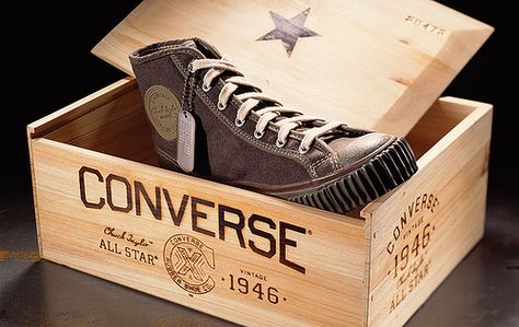 Olivia Jane would be happy to hear I like these.  Like the box too. Wooden Shoe Box, Shoe Packaging, Shoe Box Design, Wood Packaging, Limited Edition Packaging, Cool Packaging, Wooden Shoes, Luxury Packaging, Wrapping Ideas