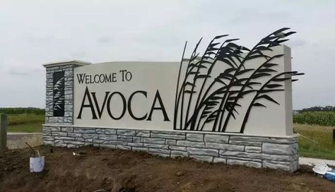 Monument signs Subdivision Entrance, Monument Signage, Entrance Signage, Park Signage, Compound Wall Design, Architectural Signage, Monument Signs, Entry Signs, Shop Signage