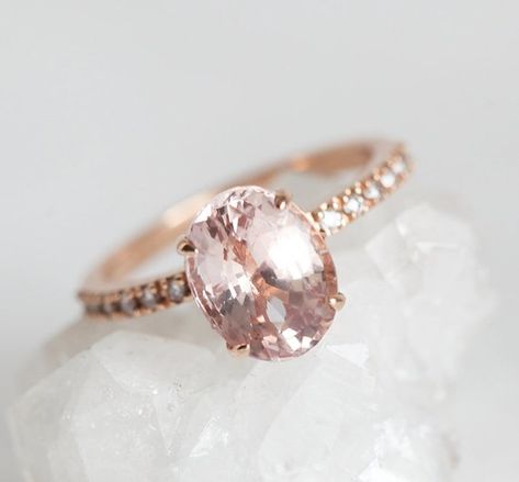 Blush Sapphire Ring 18k Rose Gold Oval Champagne Peach | Etsy Peach Champagne Sapphire, Colored Sapphires, Peach Sapphire Rings, Colored Stone Engagement Rings, Sapphire Diamond Engagement Ring, Peach Sapphire Engagement Ring, Dream Rings, Oval Sapphire Ring, Diamond Sapphire Engagement Ring