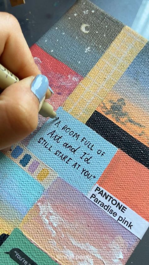 Paintings With A Message, Different Things To Paint On, Paintings Based On Songs, Tiny Canvas Art Aesthetic, Asethic Canvas Painting Ideas, Diy Gifts Painting, Painting Ideas On Canvas Gift, Mini Canvas Quote Paintings, 6 By 6 Canvas Painting