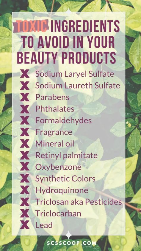 Toxic Ingredients In Beauty Products, Makeup Theory, Toxic Beauty Products, Facials Quotes, Toxic Makeup, Ingredients To Avoid, Nontoxic Skincare, Beauty Ingredients, Skin Care Routine For 20s