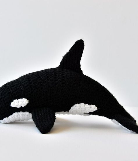 Crochet Orca Pattern, Crochet Orca Whale Free Pattern, Crochet Orca Free Pattern, Orca Pattern, Whale Crochet Pattern, Whale Crochet, Cute Narwhal, Crocheted Dolls, Crochet Whale