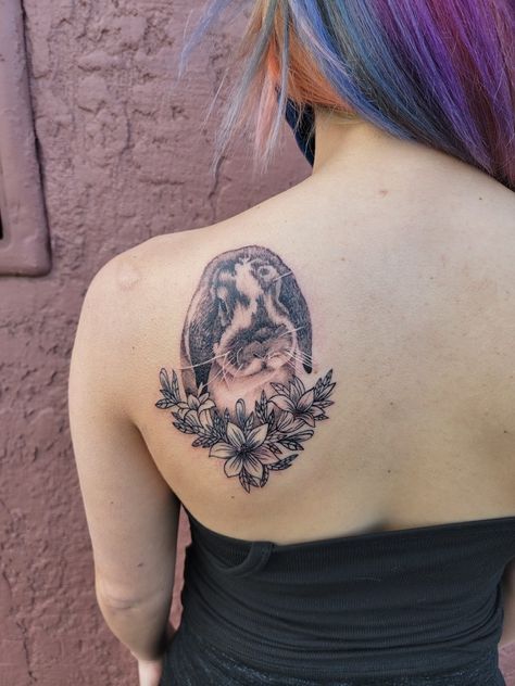 Rabbit Paw Print Tattoo, Bunny Memorial Tattoo, Rabbit Paw Tattoo, Bunny Memorial, Rabbit Tattoo, Tattoo Flowers, Paw Tattoo, Rabbit Tattoos, Memorial Tattoo