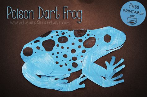 Poison Dart Frog Printable Craft Rainforest Animal Crafts Preschool, Sassafras Zoology, Rainforest Lessons, Tree Frog Craft, Rainforest Decorations, Preschool Rainforest, Frog Crafts Preschool, Rainforest Preschool, Jungle Habitat