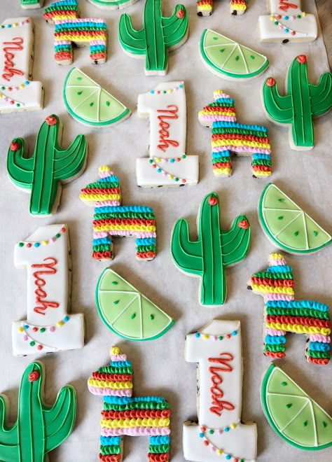 Fiesta Theme Party Cookies, Fiesta Party Cookies, Fiesta Theme 3rd Birthday Party, Fiesta And Fun First Birthday, Fiesta Theme 21st Birthday Party, Mexican Theme Cookies Fiesta Party, Mexican Theme 3rd Birthday Party, Fiesta Theme Cookies Birthday, 5th Fiesta Birthday