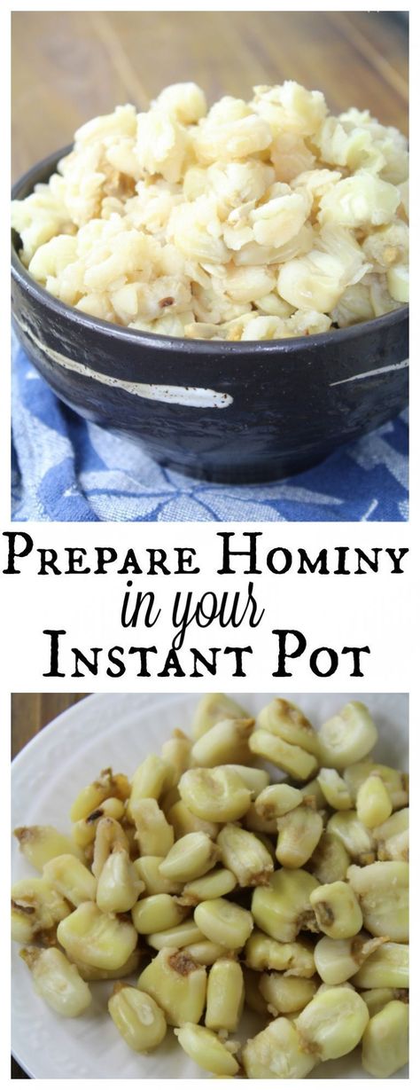 Use your Instant Pot to take soaked corn (Nixtamal) and transform it into Hominy for your next bowl of homemade posole! Hominy Recipes, Canned Hominy, Asian Side Dishes, How To Cook Corn, Instant Pot Pressure Cooker, Top Recipes, Pressure Cooker Recipes, Canning Recipes, Delicious Soup