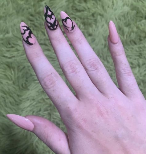 Pink and black cyber nails almond shape y2k feminine Pink And Black Nails, Nails Almond Shape, Almond Shape, Nails Almond, Pink And Black, Black Nails, Almond Nails, Almond, Instagram Photos