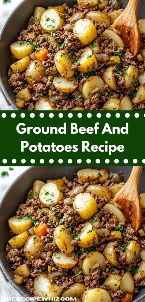 Craving a satisfying meal? This Ground Beef and Potatoes recipe offers a delicious blend of flavors, making it one of the best beef dinner ideas for a quick, family-friendly dinner that everyone will love. Ground Beef And Potatoes, Beef And Potatoes, Dinner With Ground Beef, Potatoes Recipe, Beef Recipes For Dinner, Beef Dinner, Potato Dishes, Hearty Meals, Ground Beef Recipes