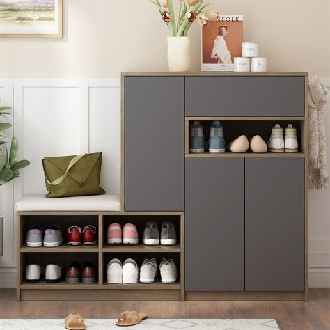 Buy Sorrento Display Cabinet Online Australia 👉 Go to the website to find out more. Corridor Shoe Storage, Entry Nook, Wood Shoe Storage, Padded Bench, Shoe Cabinets, Shoe Rack Bench, Shoe Storage Bench, Shoe Storage Solutions, Entryway Shoe