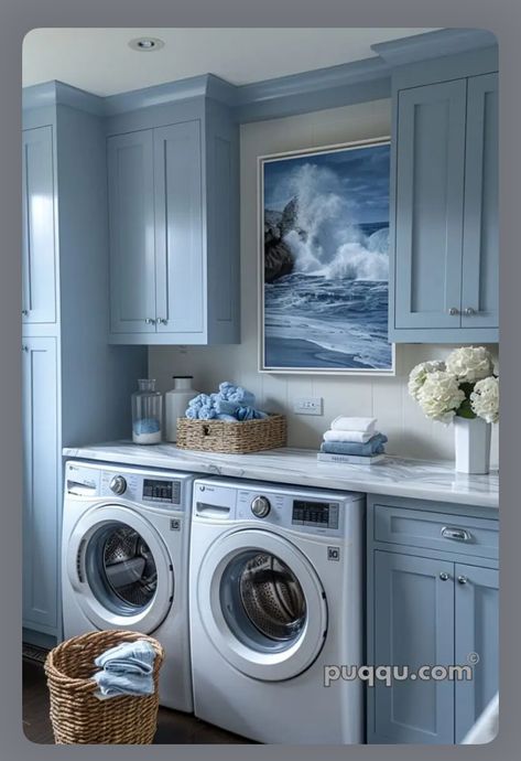 Blue Utility Room, Barndo Decor, Blue Laundry Room, Landry Room, Laundry Items, Blue Laundry Rooms, Pantry Inspiration, Rich Cake, Drawing Room Decor