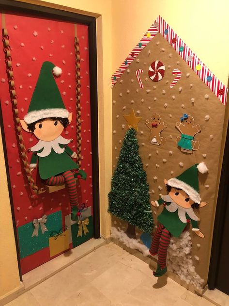 Diy Christmas Yard Decorations, Christmas Cubicle Decorations, Spongebob Christmas, Diy Christmas Door Decorations, Door Decorations Classroom Christmas, Classroom Christmas Decorations, Diy Christmas Door, Christmas Door Decorating Contest, Christmas Classroom Door