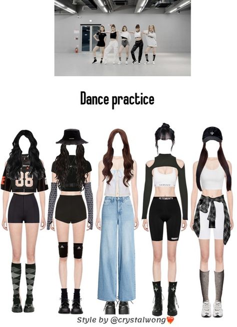 ​​﻿​dance practice Outfit | ShopLook Outfit Dance Practice, Dance Practice Outfits Kpop, Kpop Dance Practice, Tied Flannel, Dance Practice Outfits, Kpop Dance Practice Outfits, Kpop Dance Outfits, White Biker Shorts, Outfit Dance