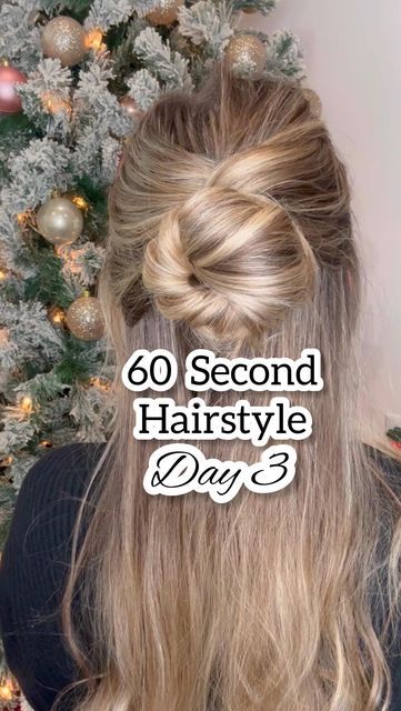 Cute Half Up Bun Hairstyles, Hair Half Up Half Down Bun, Messy Half Up Bun, Half Up Half Down Hair Easy, Half Down Bun Hairstyles, Up Bun Hairstyles, Knotted Bun, Down Bun, Holiday Updo