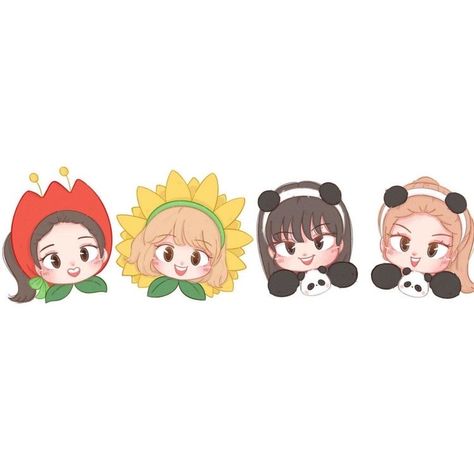 Blackpink Cartoon Cute, Blackpink Chibi Wallpaper, Blackpink Fanart Cute, Blackpink Chibi, Blackpink Fanart, 3d Karakter, Diy Photo Book, Friends Illustration, Alice Book