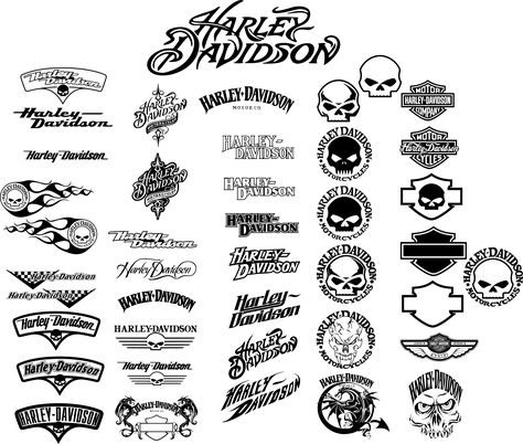 Harley logos all in one place Harley Davidson Decals, Harley Davidson Decor, Harley Tattoos, Harley Davidson Crafts, Harley Davidson Tattoos, Мотоциклы Harley Davidson, Harley Davidson Artwork, Hd Logo, Motos Harley