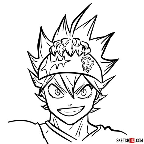 Black Clover Drawing Easy, Asta Drawings Pencil, Black Clover Sketch, Black Clover Drawing Sketch, Black Clover Anime Drawing, Asta Drawings, Asta Drawing, Black Clover Drawing, Asta Sketches