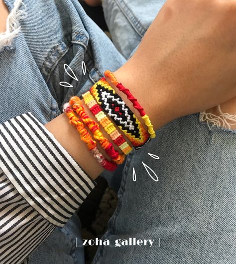 Orange 🍊🌱 String Bracelets, Bracelets Patterns, String Bracelet, Bracelet Patterns, Friendship Bracelet, Embroidered Friendship Bracelet, Friendship Bracelets, Bracelet, Orange