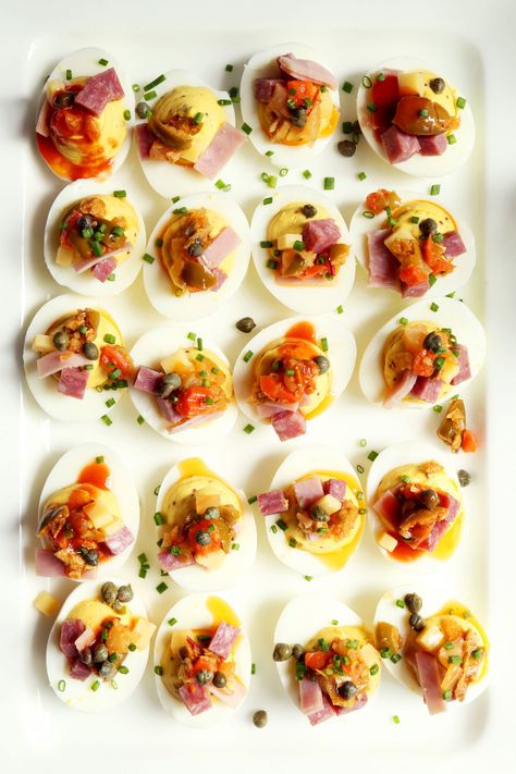 Muffuletta Deviled Eggs  //  joy the baker Perfect Hard Boiled Eggs, Easter Appetizers, Joy The Baker, Olive Salad, Deviled Eggs Recipe, Pickled Veggies, Eggs Recipe, Easy Easter, Deviled Eggs