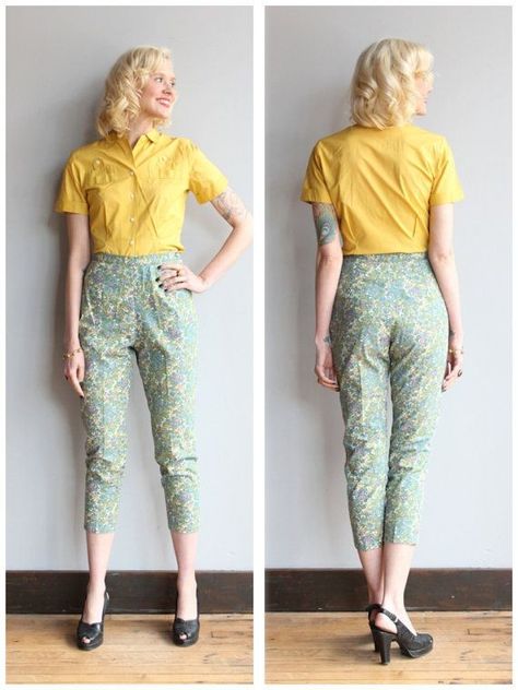 1950s Pants, 1960s Outfit, 60s Pants, Vintage Outfits 60s, 1960s Pants, 1960s Fashion Women, Capri Outfits, Vintage Fashion 1950s, 1950s Outfits