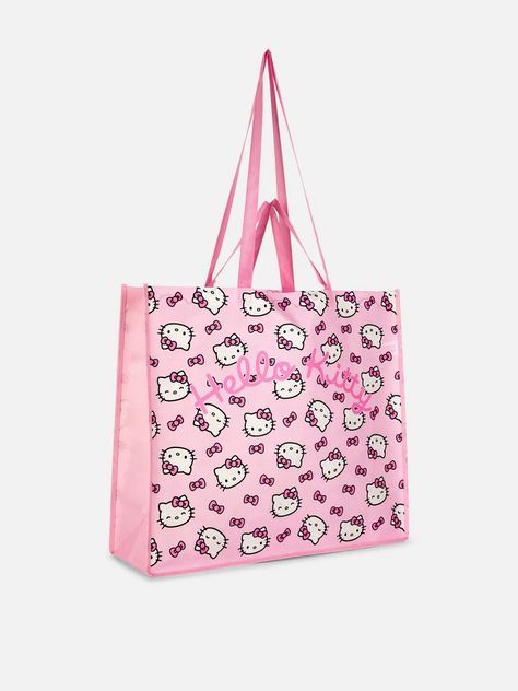 Pink Extra Large Hello Kitty Shopper Bag | Primark Hello Kitty Items, Shopping Tote Bag, Shoulder Tote Bag, Shopper Bag, Shoulder Tote, Pink Bag, Bago, Extra Large, Hello Kitty