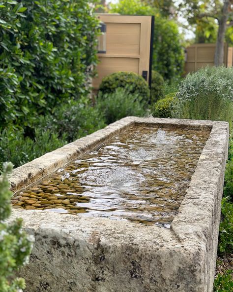 Limestone Fountain Water Features, Concrete Water Trough, Stone Trough Water Feature, Limestone Trough Fountain, Trough Planter Ideas, Trough Fountain, Limestone Trough, Stable House, Limestone Fountain