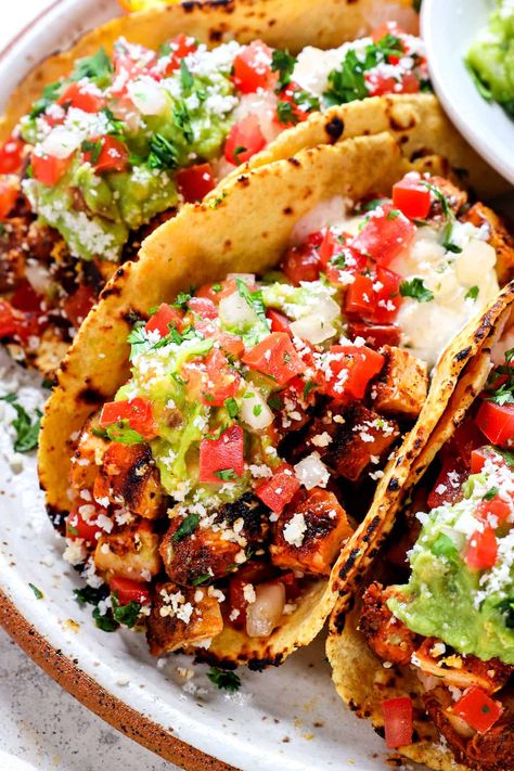 Street Tacos Recipe Chicken, Street Tacos Chicken, Street Tacos Recipe, Chicken Street Tacos, Street Taco Recipe, Street Taco, Charred Corn, Carlsbad Cravings, Chicken Taco Recipes