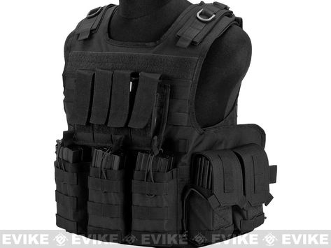 Matrix MTS Small Arms Light Assaulter Vest - Black | Evike.com Black Tactical Gear, Black Tactical Vest, Tactical Outfit, Military Clothes, Armor Vest, Army Gears, Combat Uniforms, Tactical Wear, Military Gear Tactical